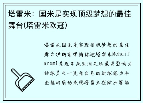 塔雷米：国米是实现顶级梦想的最佳舞台(塔雷米欧冠)